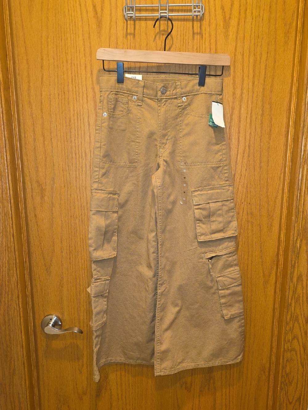 GAP Tan Wide-Leg Cargo Jeans for Kids